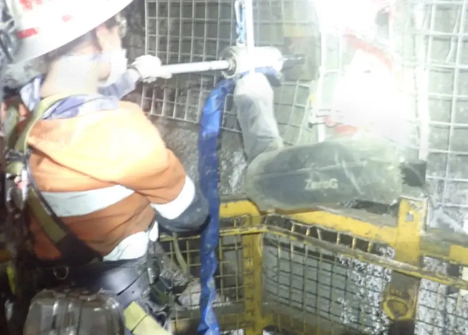 Zero G Arm Mounted On Ewp Underground With Jack Hammer